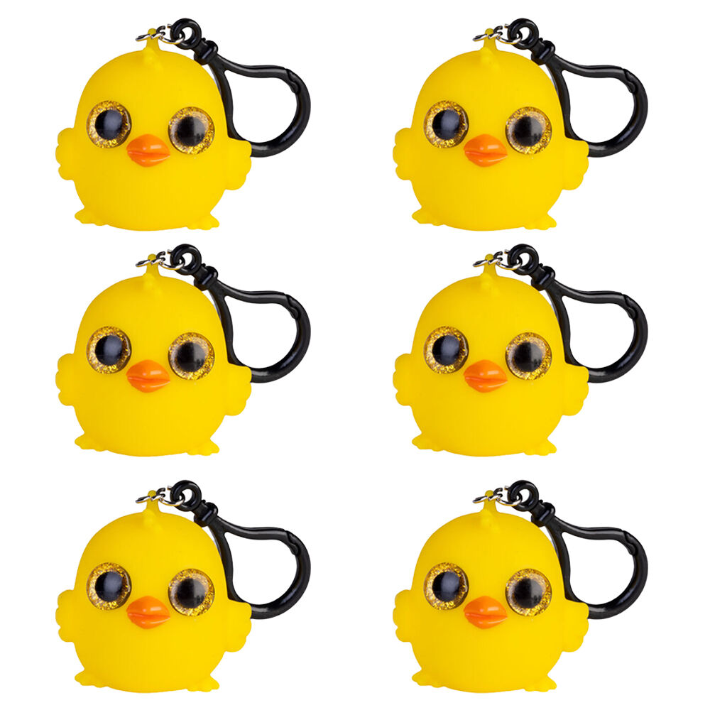 Mdi Eye Popping Keychain Chick Squeeze Stress Relief Toy 5.4x5.2cm Yellow (6 Pack)