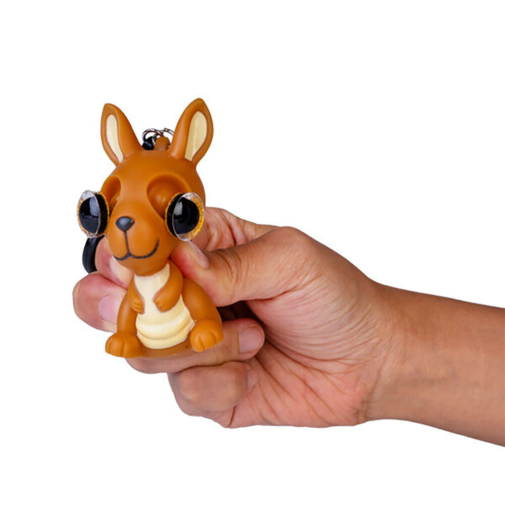 Outback Mates Eye Poppin Keychain Kangaroo Squeeze Fidget Toy 5.7x6cm Brown — image 3
