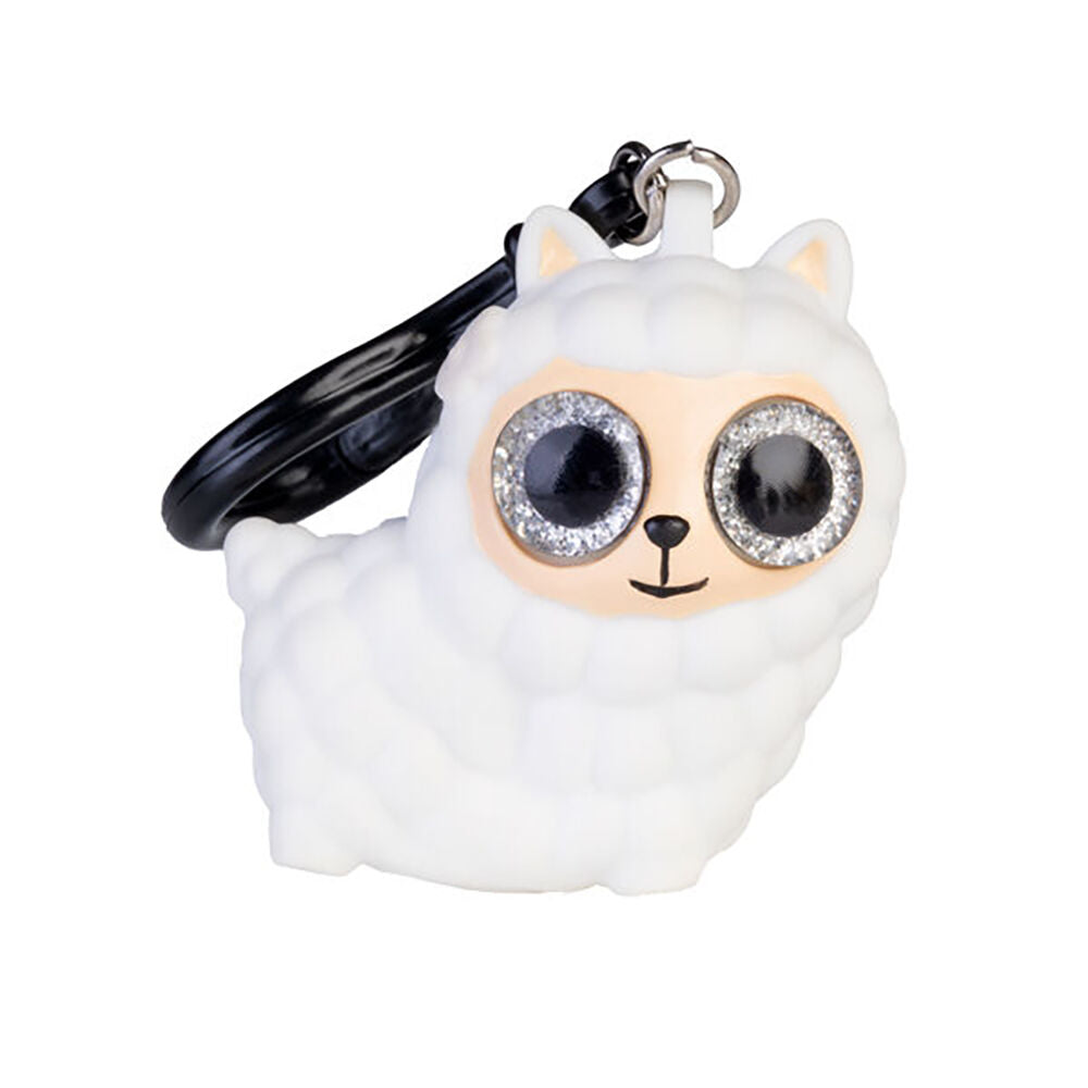 Alpaca Valley Eye Popping Keychain/Keyring Llama Squeeze Toy 5x6cm White