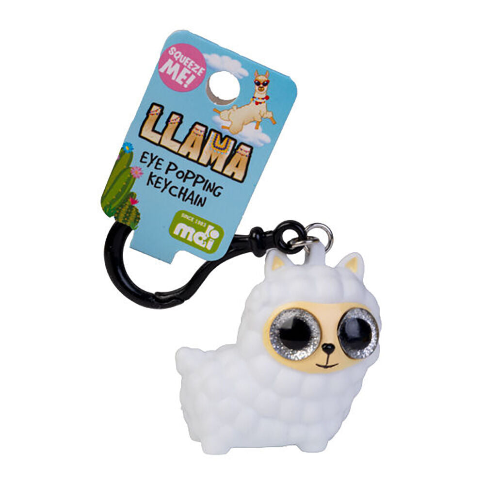 Alpaca Valley Eye Popping Keychain/Keyring Llama Squeeze Toy 5x6cm White (6 Pack) — image 3