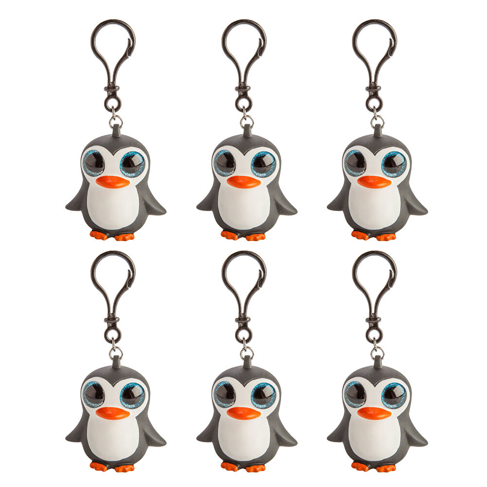 Penguin Island Eye Popping Keychain/Keyring Penguin Squeeze Toy 5.6x5.9cm (6 Pack)
