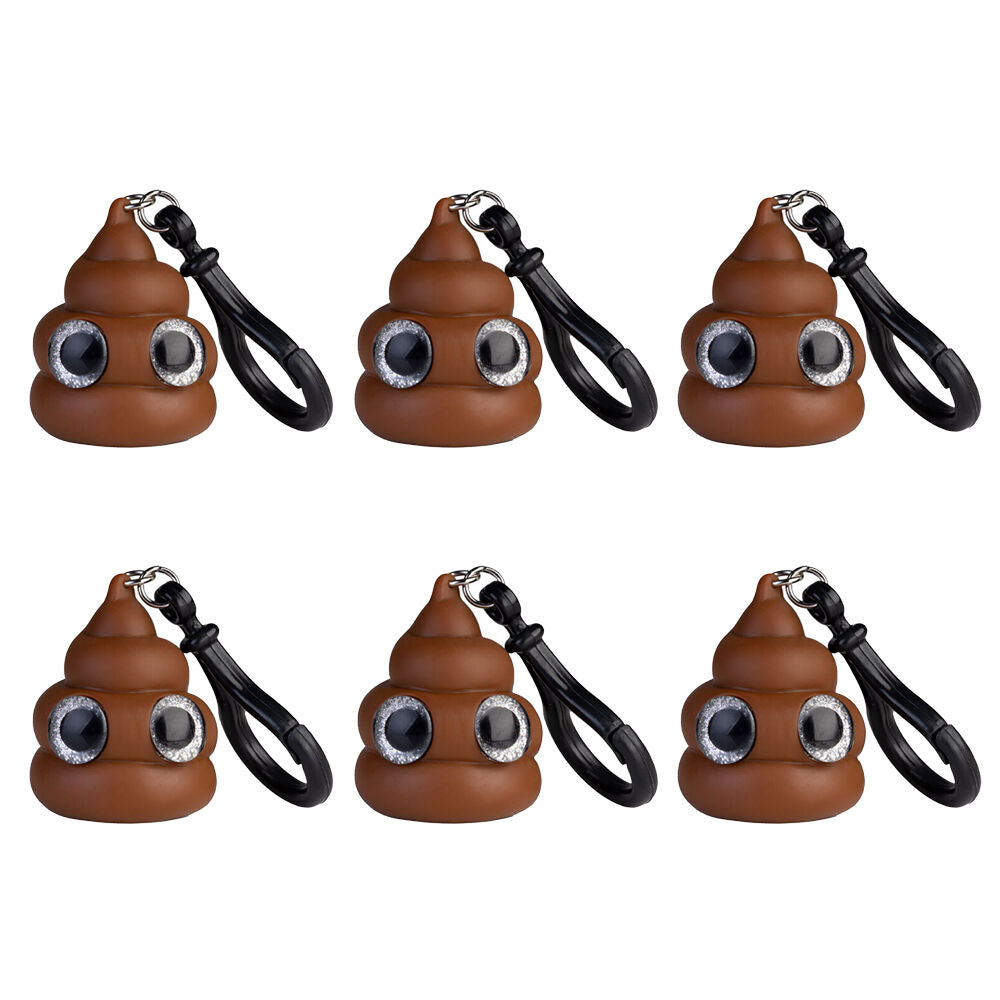 Koolface Eye Popping Keychain/Keyring Poo Squeeze Fidget Toy 3.5x4.2cm Brown (6 Pack)