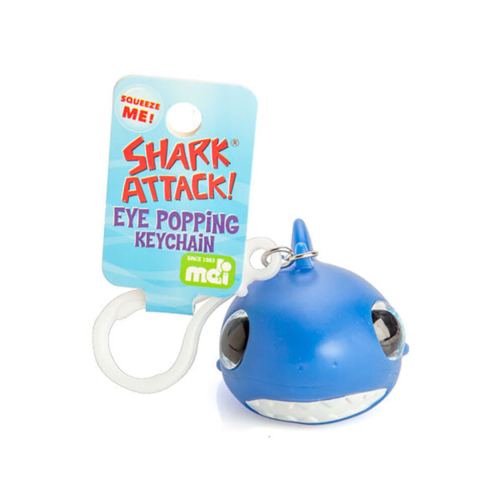 Shark Bay Eye Popping Keychain/Keyring Shark Squeeze Toy 6.9x4.9cm Blue (6 Pack) — image 3