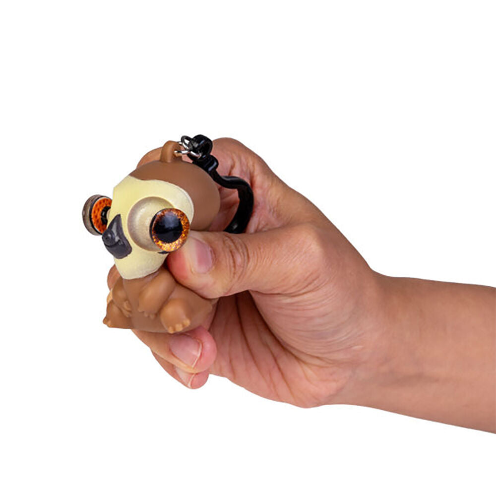 Sloth Lounge Eye Popping Keychain/Keyring Sloth Squeeze Toy 3.5x4.8cm Brown — image 3