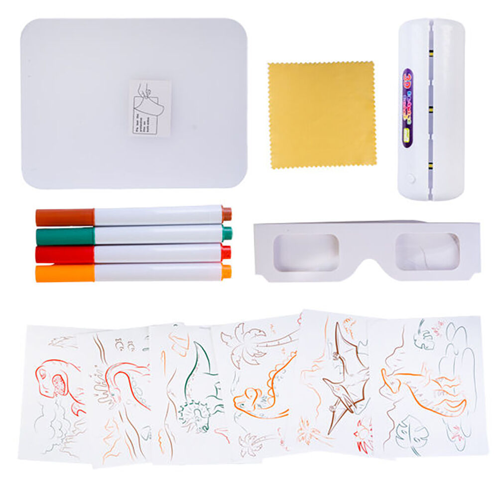 Lil Dreamers Illuminate 3D Drawing Board Art Set Fluoro Drawing Kit Dino 6y+ — image 3