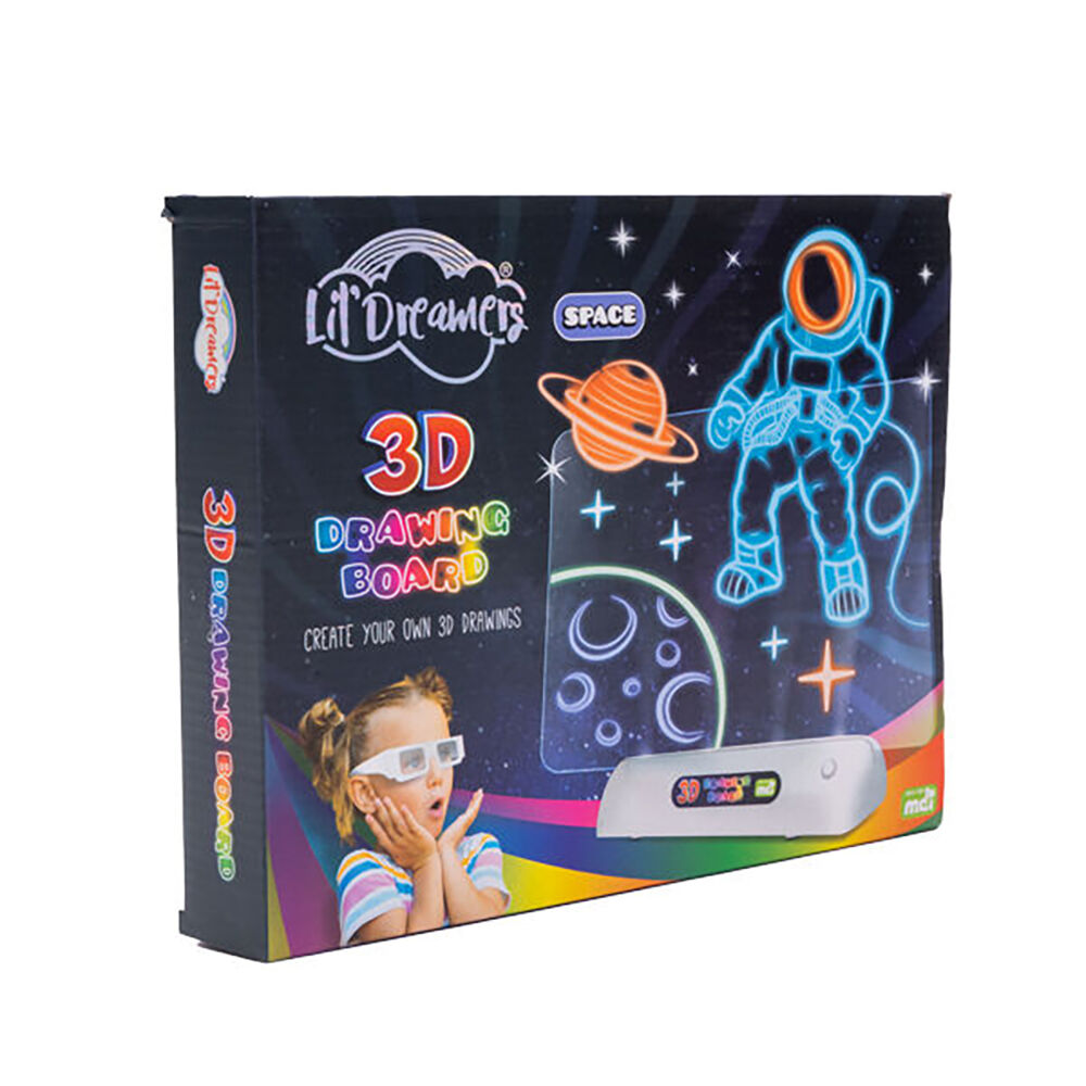 Lil Dreamers Illuminate 3D Drawing Board Set Fluoro Drawing Kit Space 6y+ — image 4