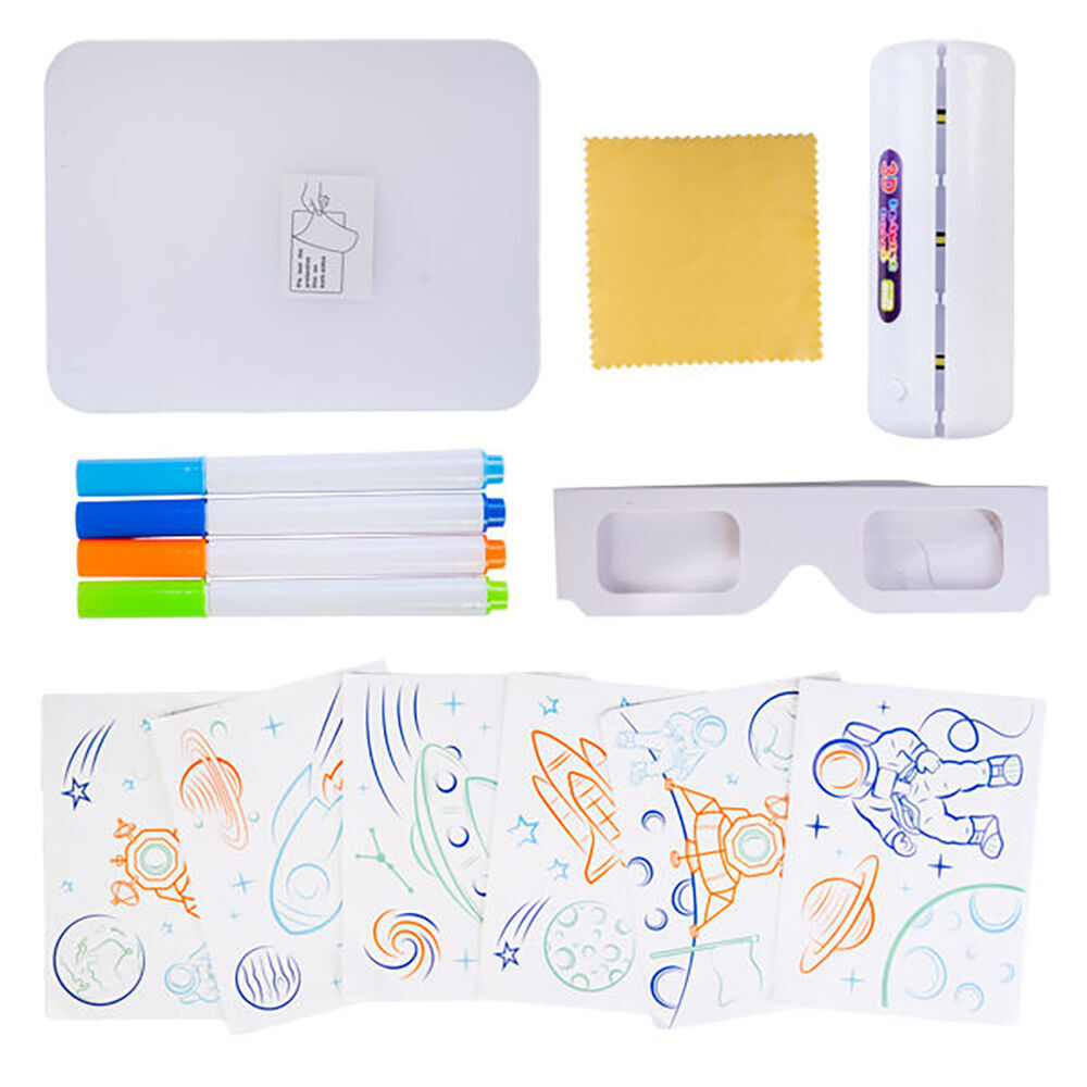 Lil Dreamers Illuminate 3D Drawing Board Set Fluoro Drawing Kit Space 6y+ (2 Pack) — image 4