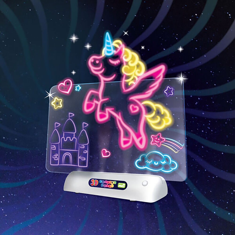 Lil Dreamers Illuminate 3D Drawing Board Set Fluoro Drawing Kit Unicorn 6y+ — image 2