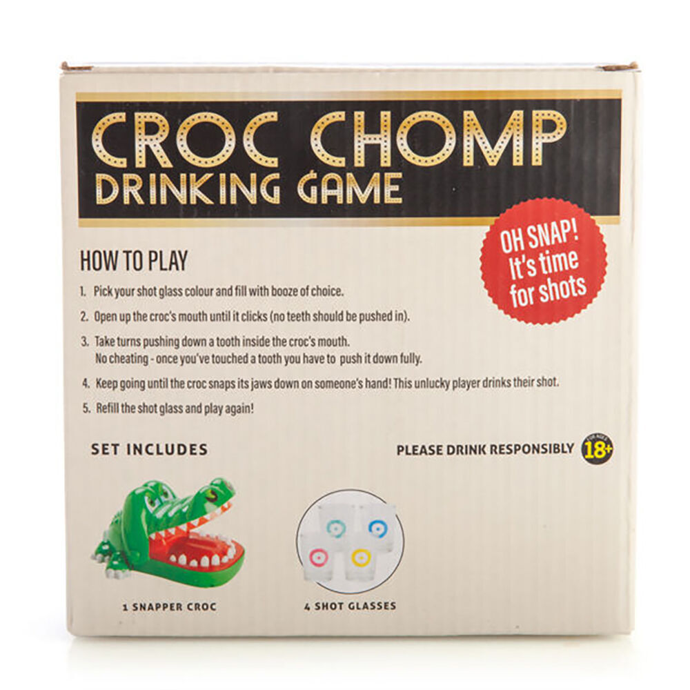 Mdi Crocodile Chomp Toy w/ Shot Glasses Novelty Drinking Game 18x17cm Green (2 Pack) — image 6