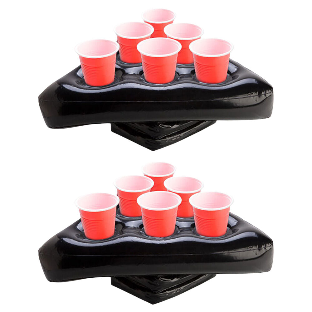 Mdi Wearable Beer Pong Balancing Cup Hat Novelty Drinking Game 12x18cm Black (2 Pack)