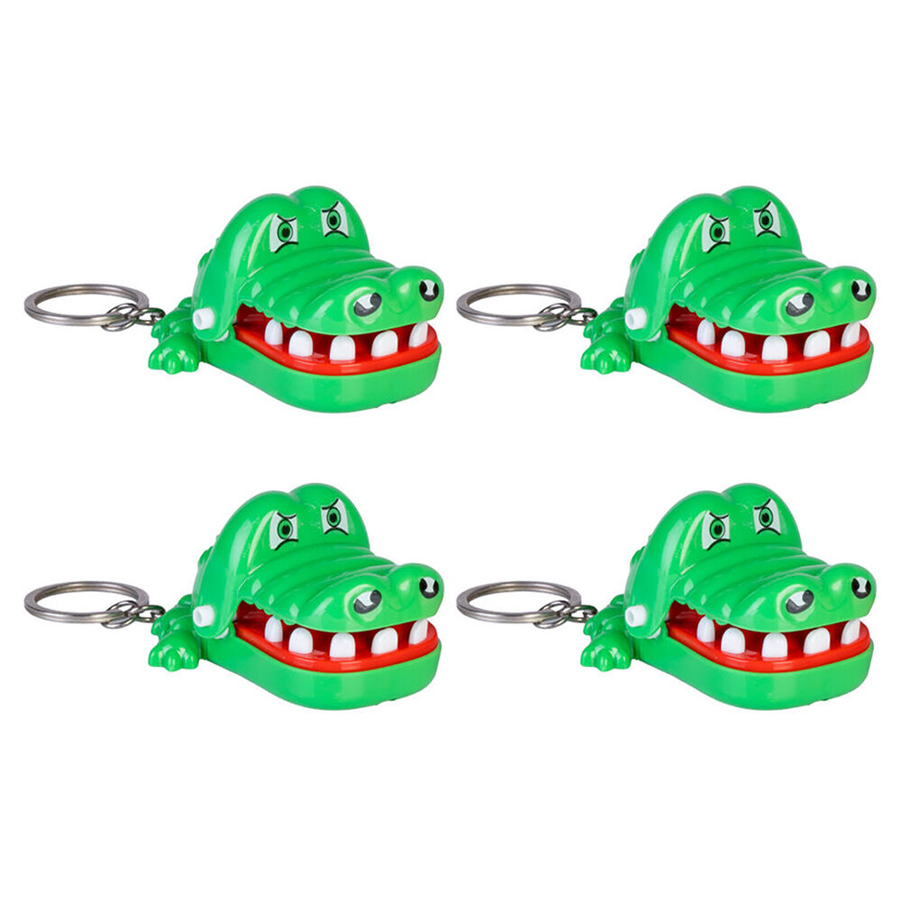 Worlds Smallest Croc Attack Keyring/Keychain Miniature Toy Kids/Children 5+ (4 Pack)