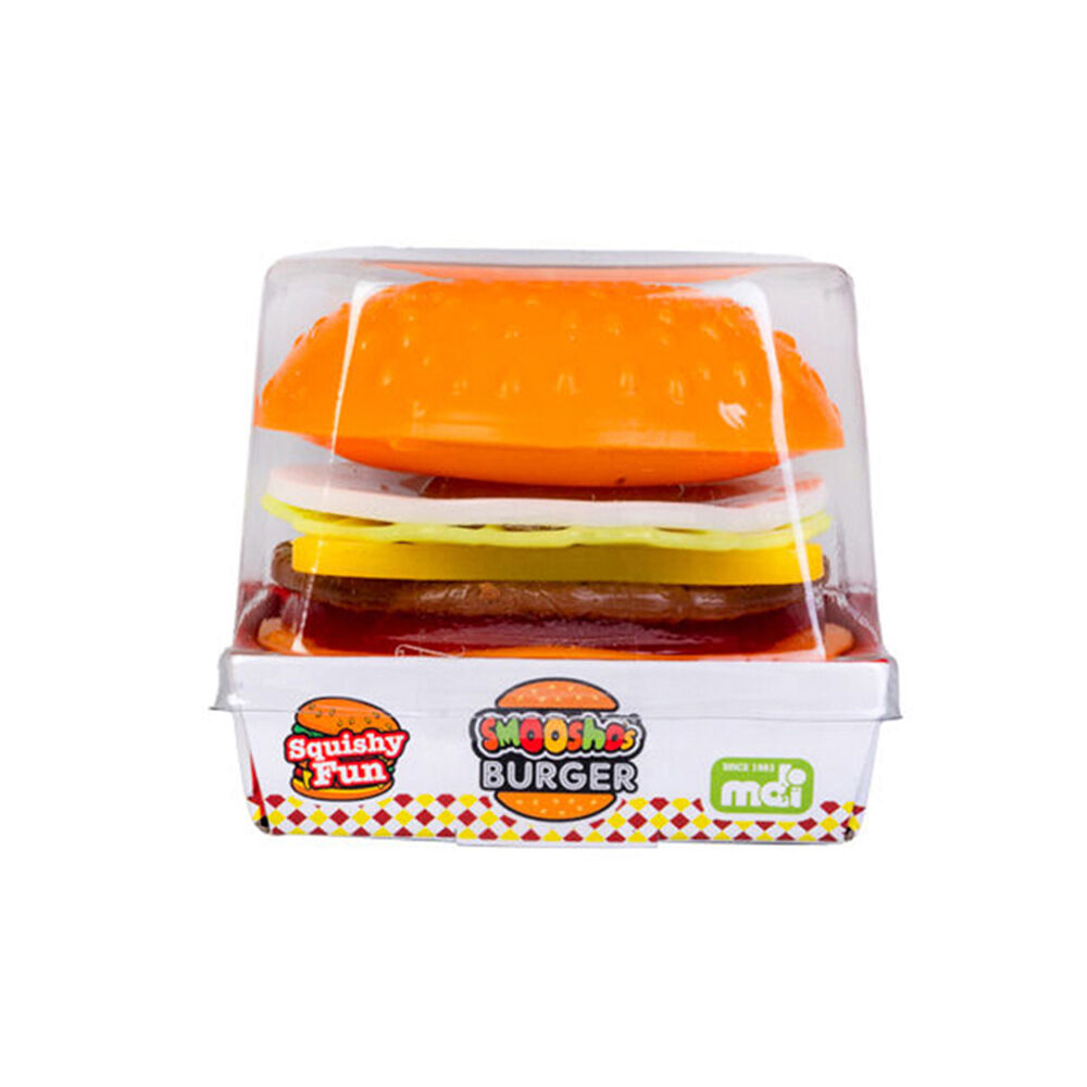 Smooshos Build Your Own Burger Squishy Ball Childrens Toy 7x7x7.5cm (7 Pieces)