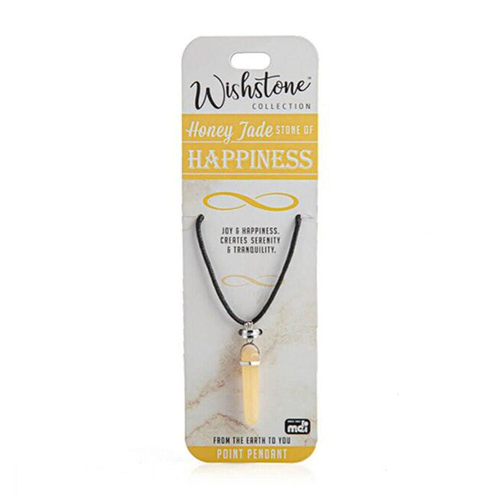 Wishstone Honey Jade Point Pendant Necklace Stone of Tranquility Gemstone