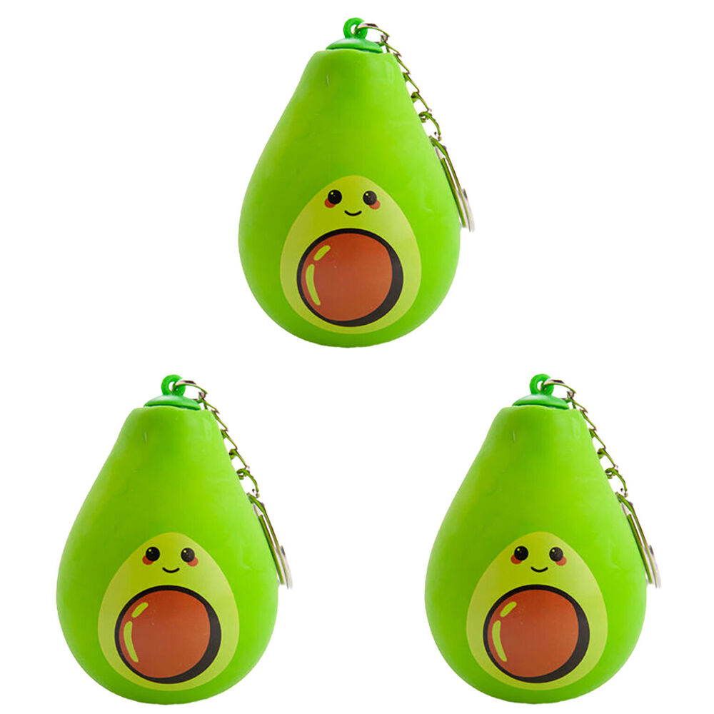 Mdi Stress Relief Keychain Avocado Sensory Fidget Squeeze Toy Kids/Children (3 Pack)
