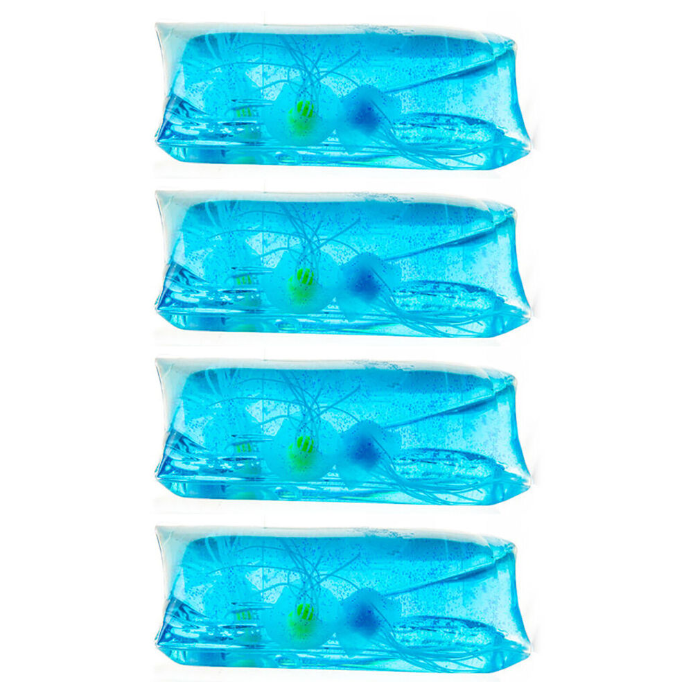 Aquaworld Large Jellyfish Snake Toy Water Wriggler Kids Sensory Play Blue (4 Pack)