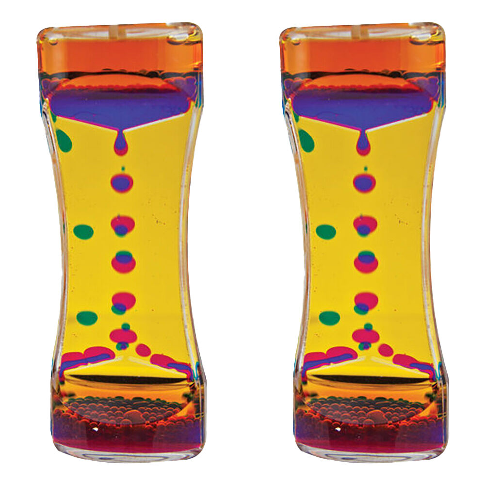 Mdi Colour Motion Liquid Oil Timer Clock Figurine Tabletop Home/Office Decor (2 Pack)