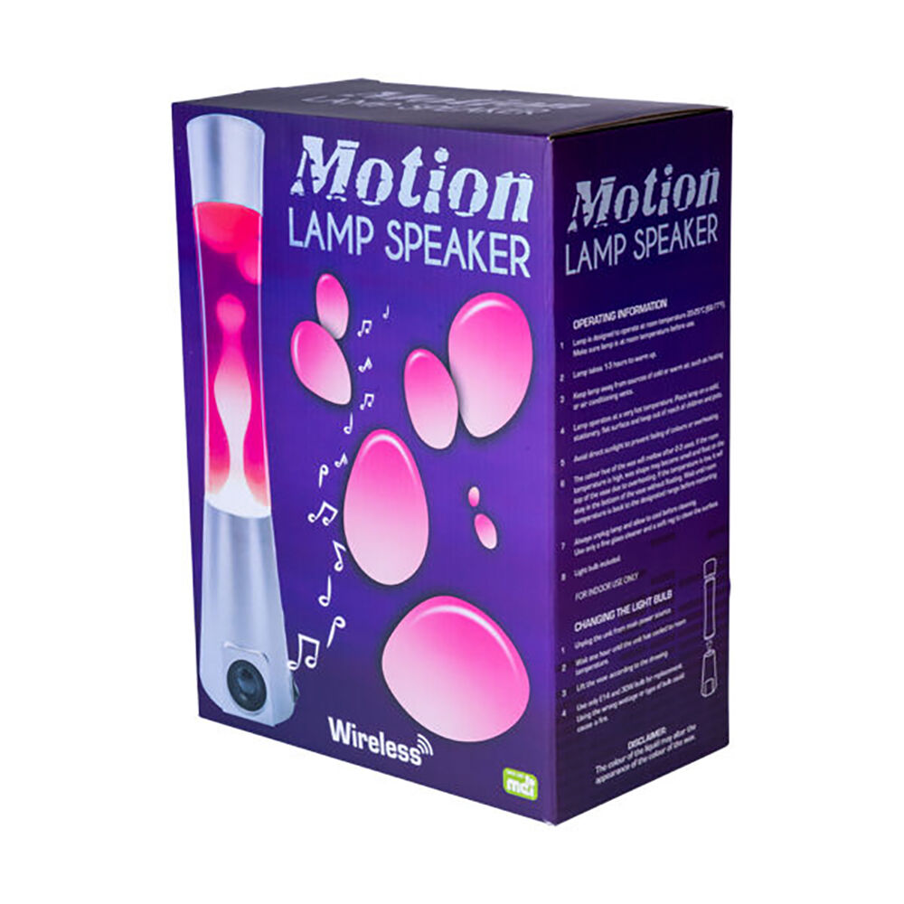 Art + Tech Motion Lava Lamp 40cm Silver/Pink LED Light Bluetooth Speaker — image 6