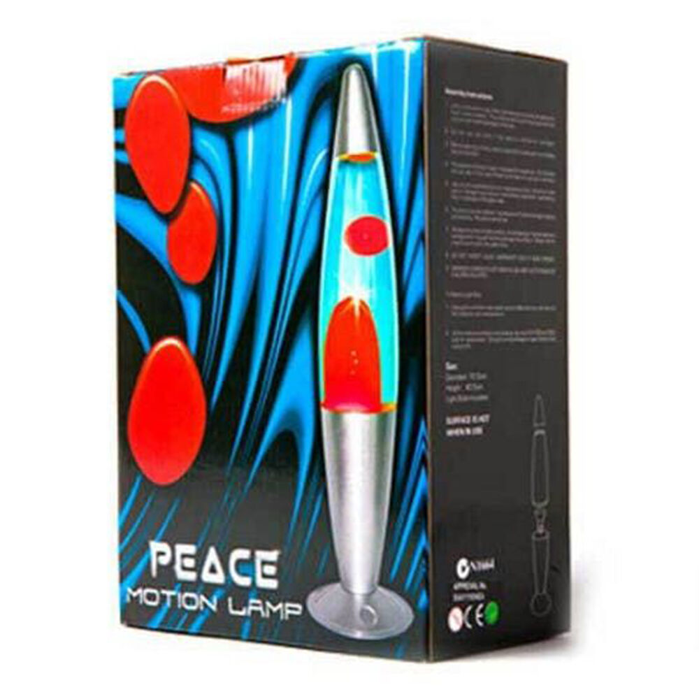 Mdi Black/Red/Blue Peace Motion Lamp 10x41cm Lava Magma Bedroom Night Light — image 3