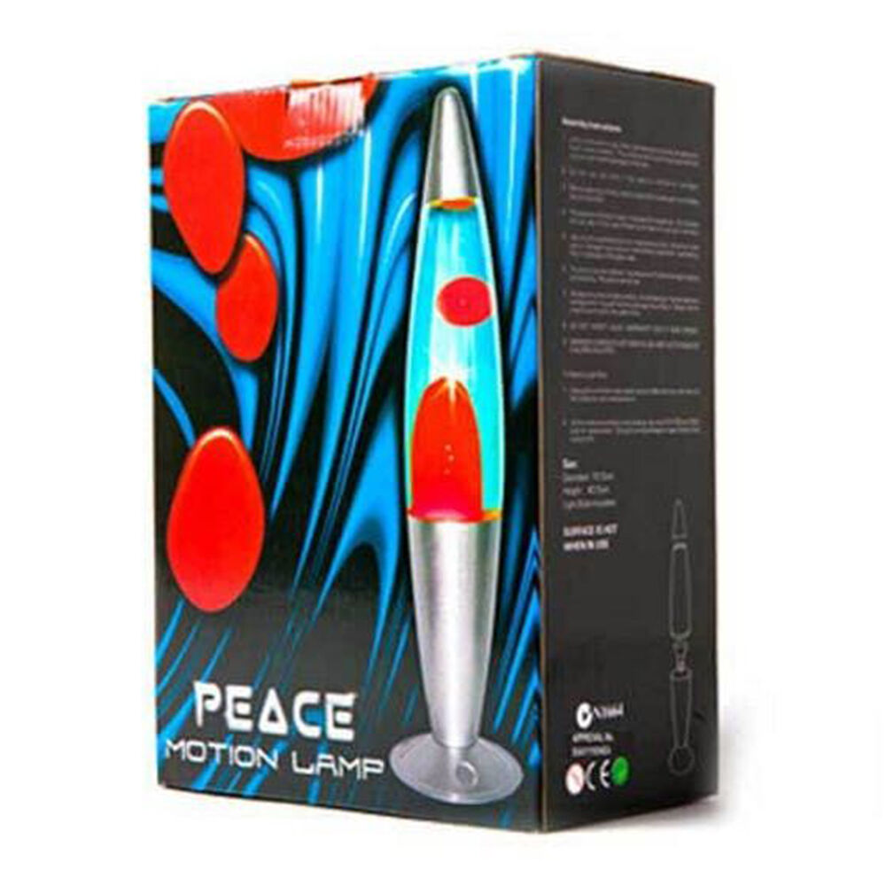 Mdi Black/Yellow/Blue Peace Motion Lamp 10x41cm Lava Bedroom Night Light — image 2