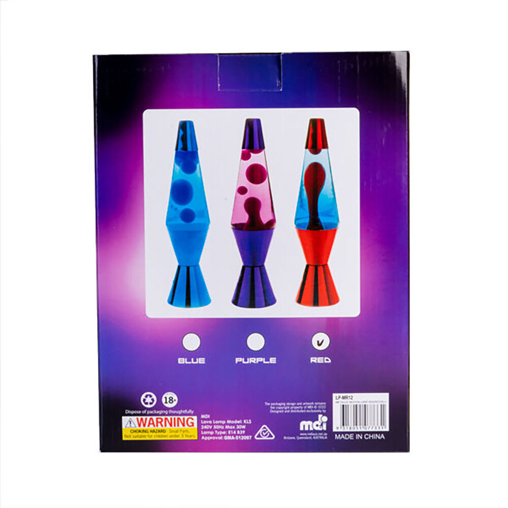 Mdi Metallic Motion Lava Lamp Decorative Mood Light Display 36cm Red/Blue — image 4