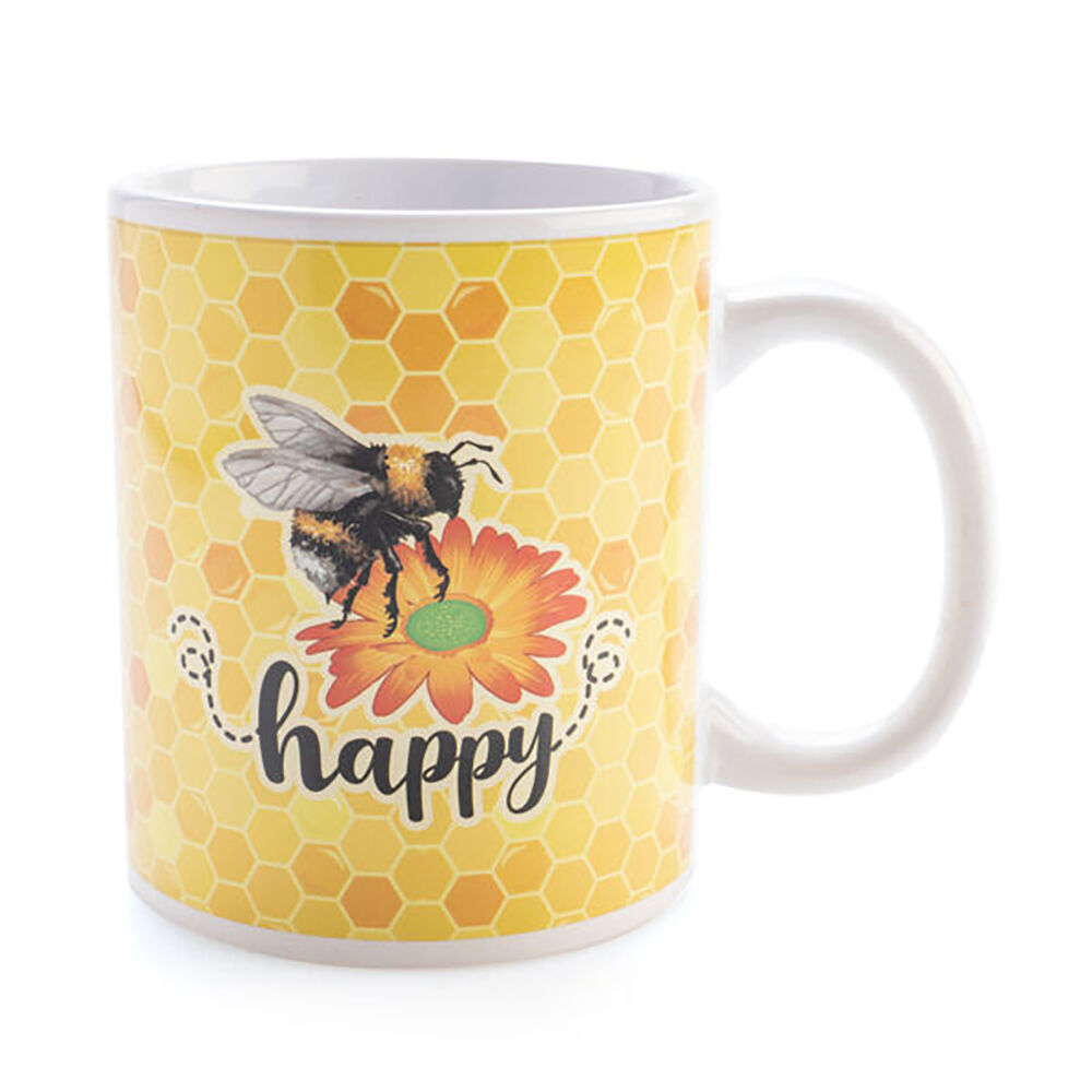 Joybee Ceramic Coffee Mug Drinkware 115x95mm - Bee Happy (6 Pack) — image 2