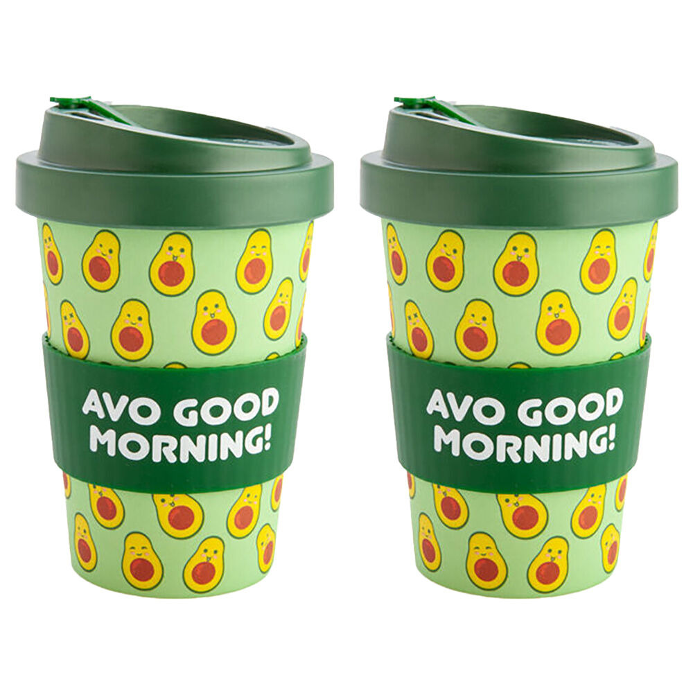 Eco-To-Go Bamboo 470ml Travel Coffee Cup/Mug 6.5x14.5cm Avocado (2 Pack)