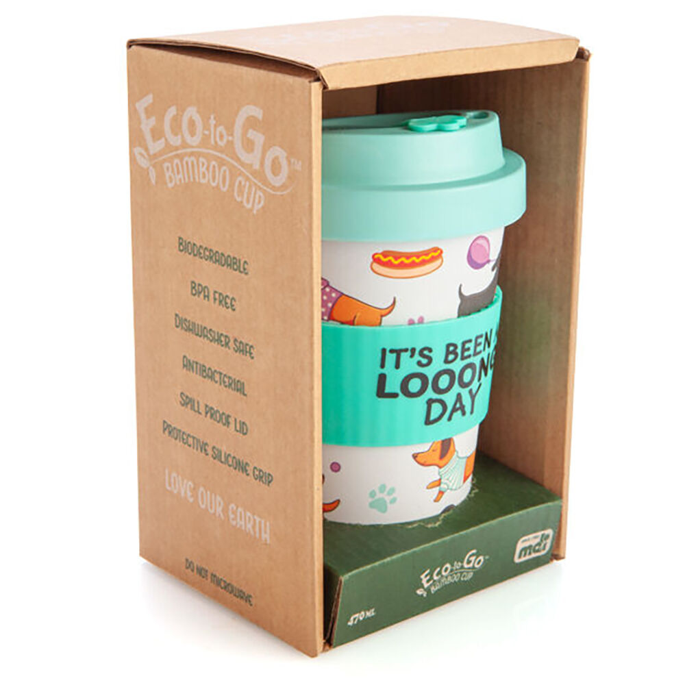 Eco-To-Go Bamboo 470ml Travel Coffee Cup/Mug 6.5x14.5cm Dachshund — image 4