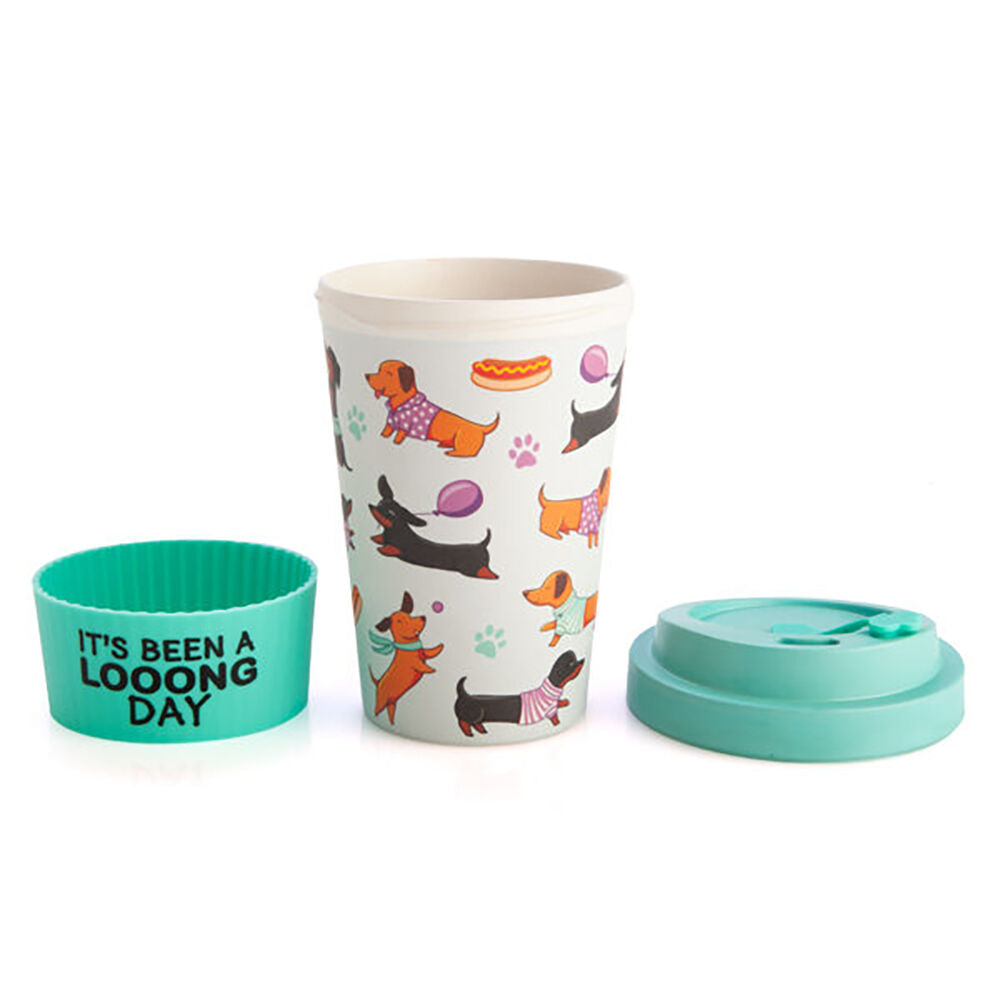 Eco-To-Go Bamboo 470ml Travel Coffee Cup/Mug 6.5x14.5cm Dachshund — image 3