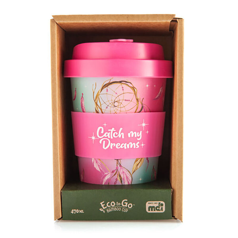 Eco-To-Go Bamboo 470ml Travel Coffee Cup 6.5x14.5cm Dreamcatcher (3 Pack) — image 2