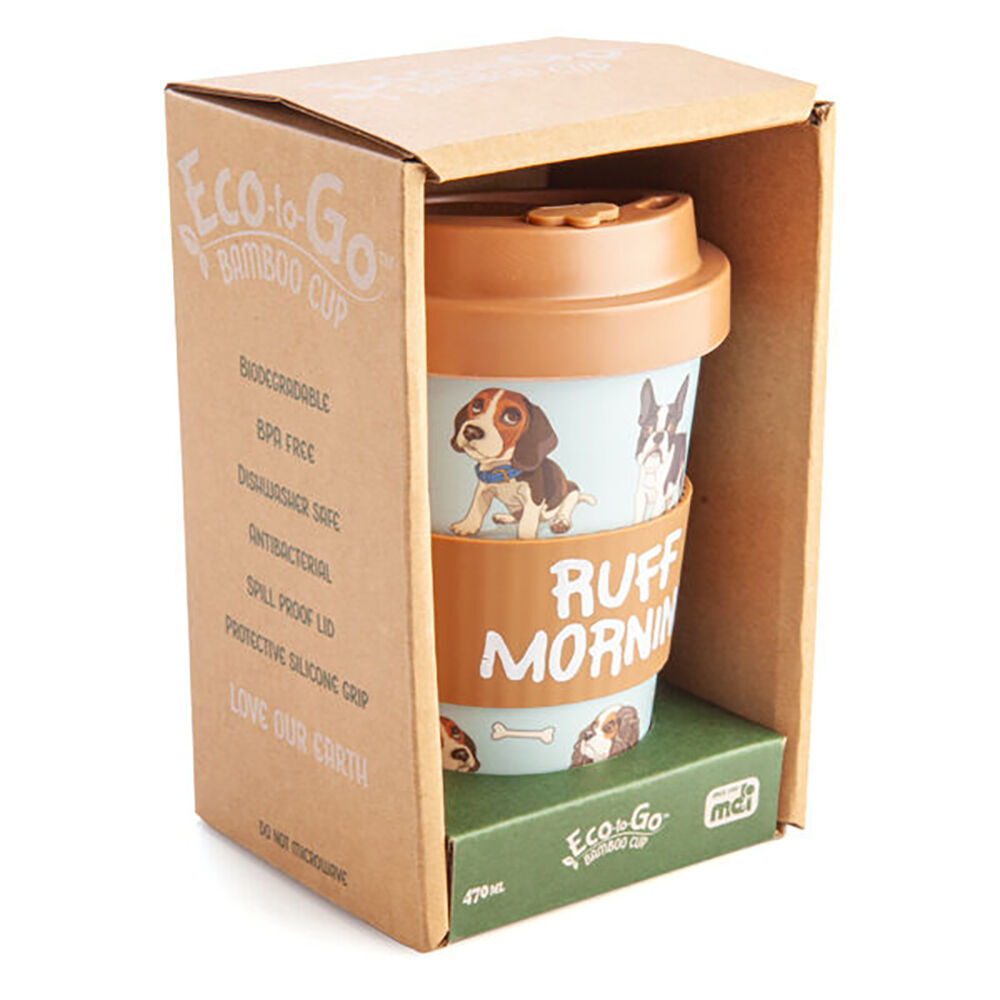 Eco-To-Go Bamboo 470ml Travel Coffee Cup/Tumbler 6.5x14.5cm Dog (2 Pack) — image 5