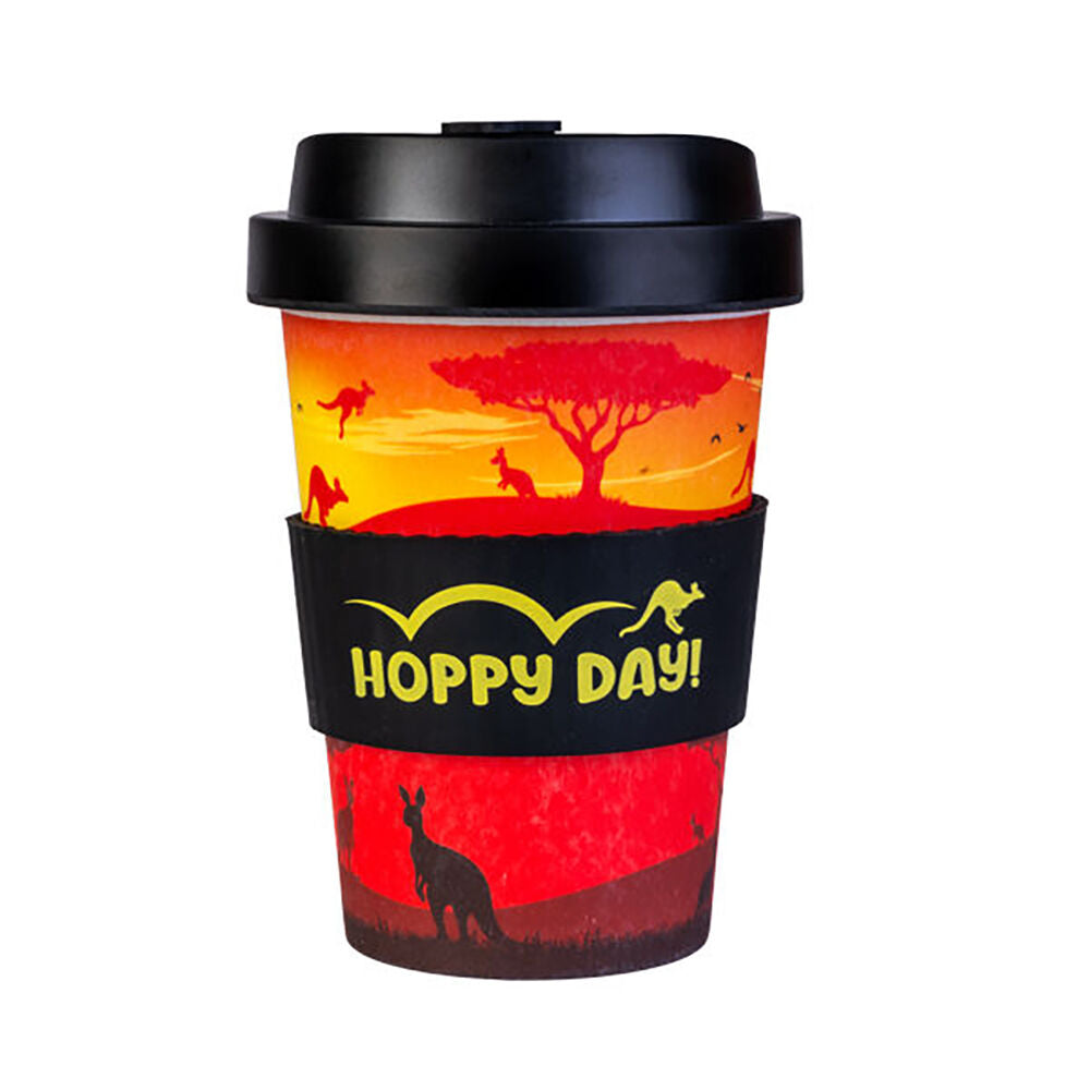 Outback Mates Eco-To-Go Bamboo 470ml Travel Coffee Cup 6.5x14.5cm Kangaroo