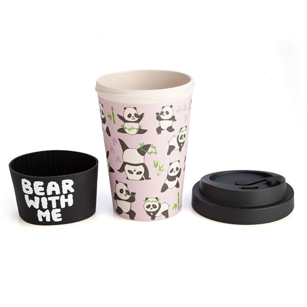 Panda Kingdom Eco-To-Go Bamboo 470ml Travel Coffee Cup/Mug 6.5x14.5cm Panda (2 Pack) — image 3