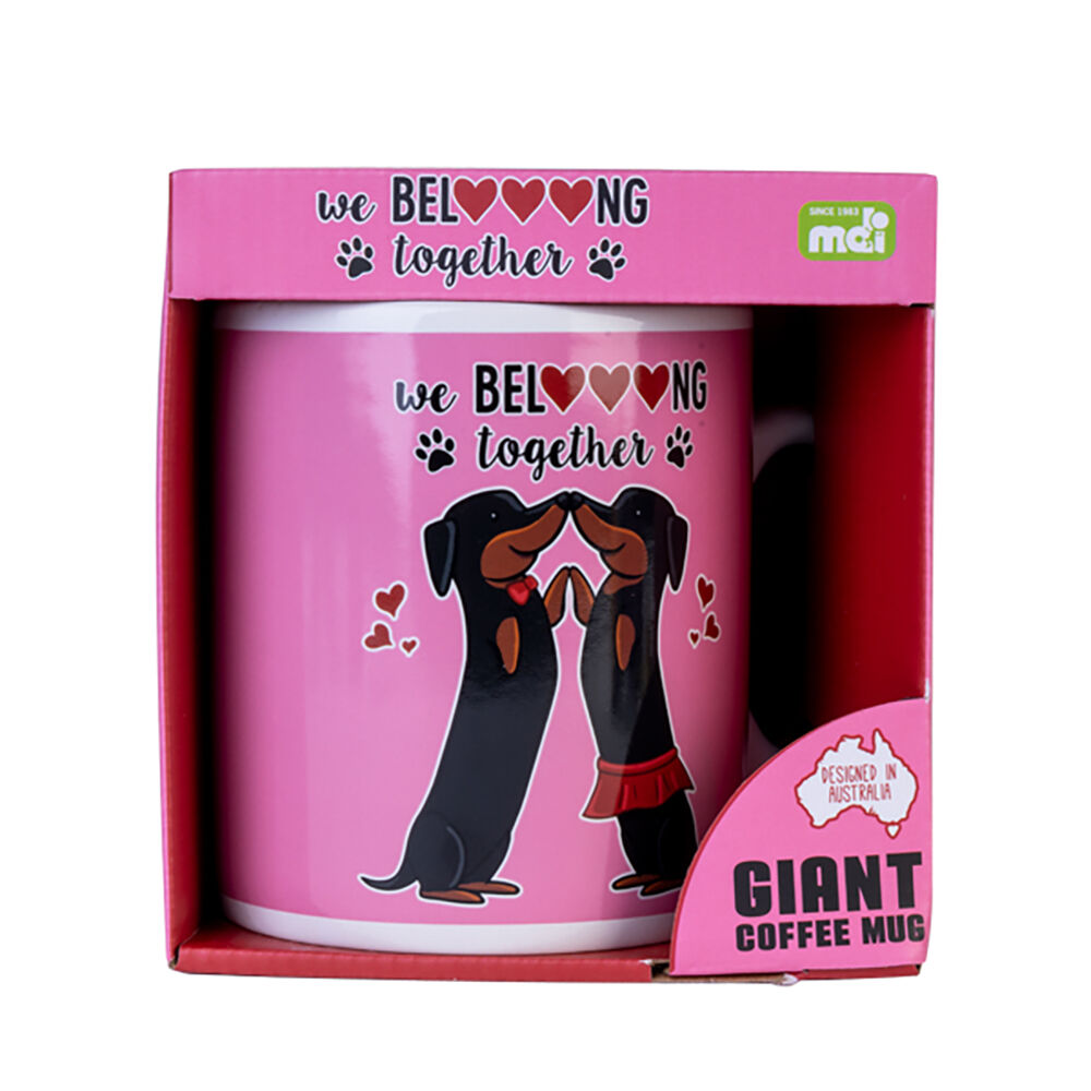 Mdi Giant Mug Dachshund Valentine Home/Kitchen Drinkware Coffee Mug Pink — image 4