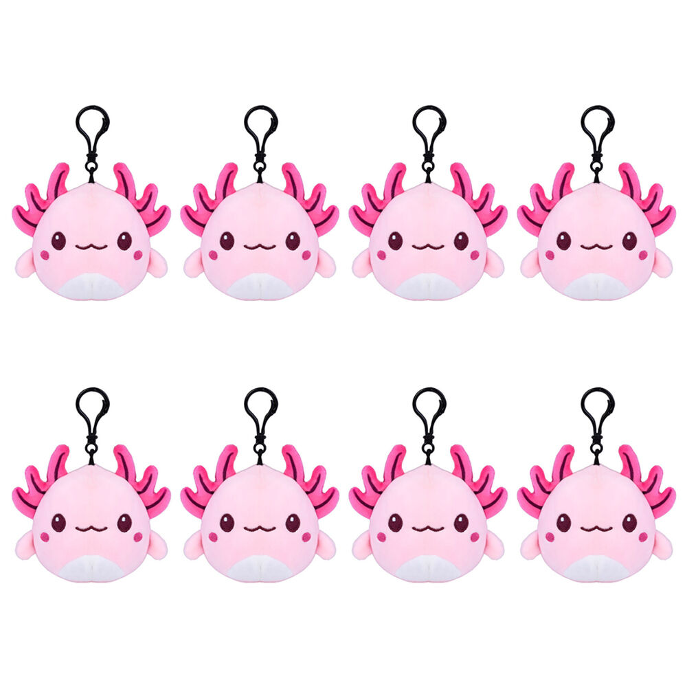 Axolotl Keychain Plush Cute Animal Soft Stuffed Toy Kids Bag Accessory 10cm (8 Pack)