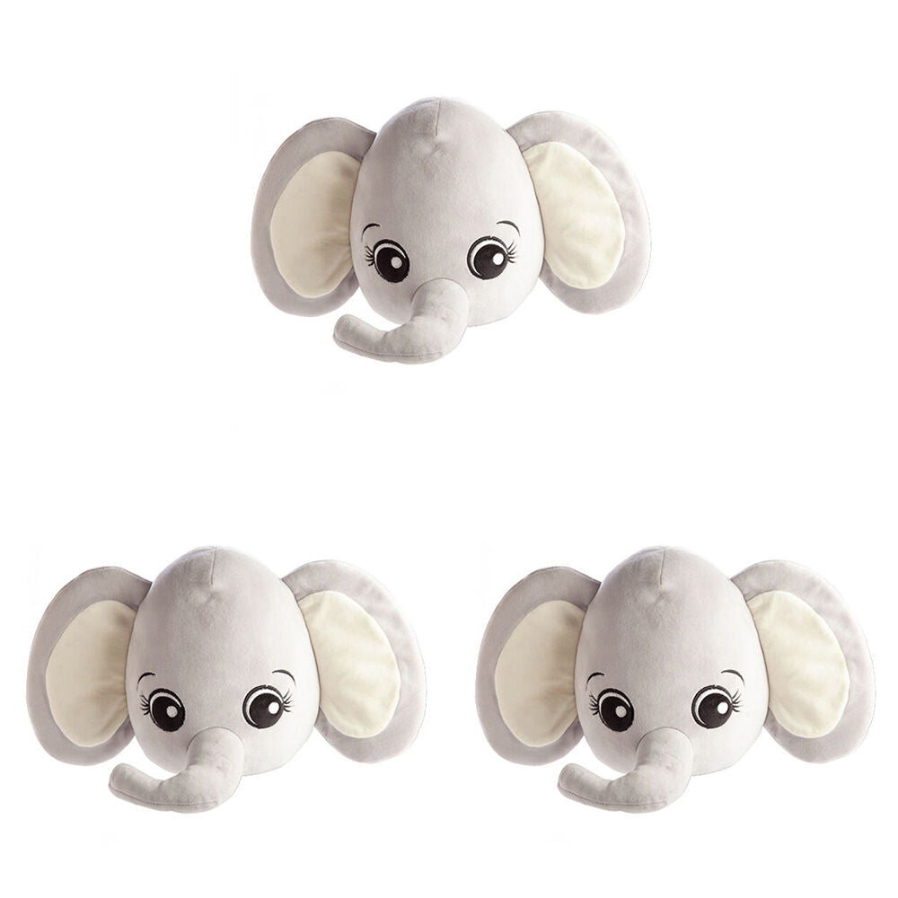 Smooshos Pal Squishy Super Soft Velour Plushie Kids Toy 22x16x22cm Elephant (3 Pack)