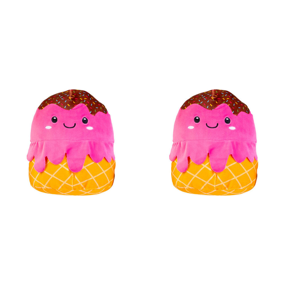Smooshos Pal Squishy Super Soft Velour Plushie Kids Toy 22x16x22cm Ice Cream (2 Pack)