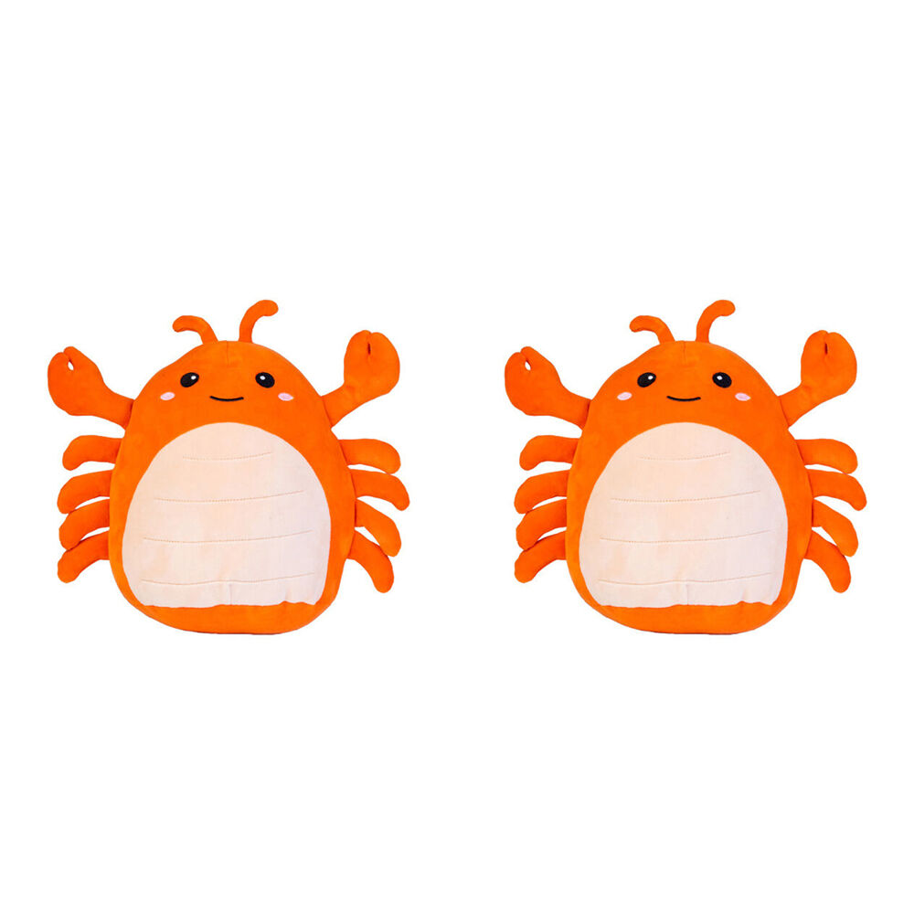 Smooshos Pal Squishy Super Soft Velour Plushie Kids Toy 22x16x22cm Lobster (2 Pack)