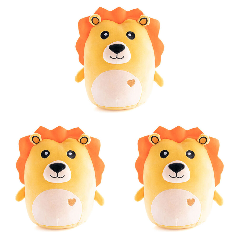 Smooshos Pal Squishy Super Soft Velour Plushie Kids Toy 22x16x22cm Lion (3 Pack)