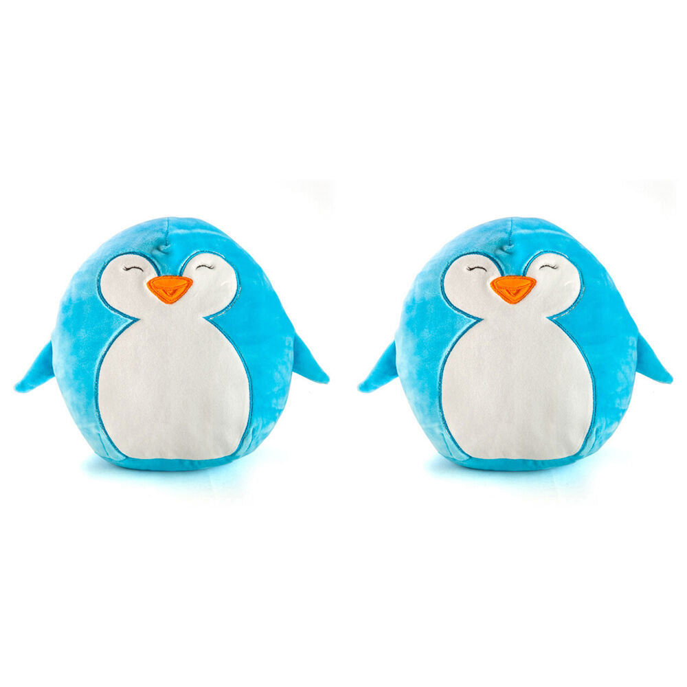 Smooshos Pal Squishy Velour Plushie Kids Toy 22x16x22cm Penguin Island (2 Pack)
