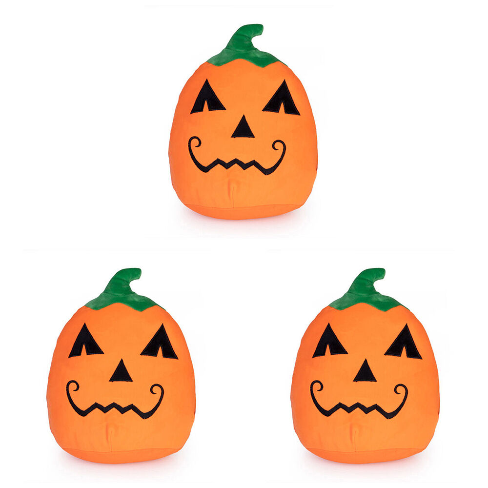 Smooshos Pal Squishy Super Soft Velour Plushie Kids Toy 22x16x22cm Pumpkin (3 Pack)