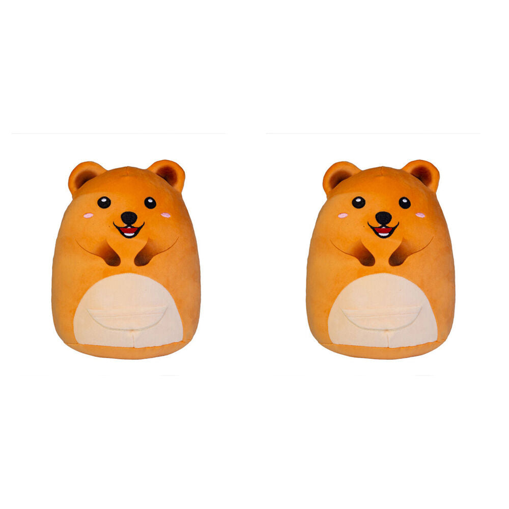 Smooshos Pal Squishy Super Soft Velour Plushie Kids Toy 22x16x22cm Quokka (2 Pack)