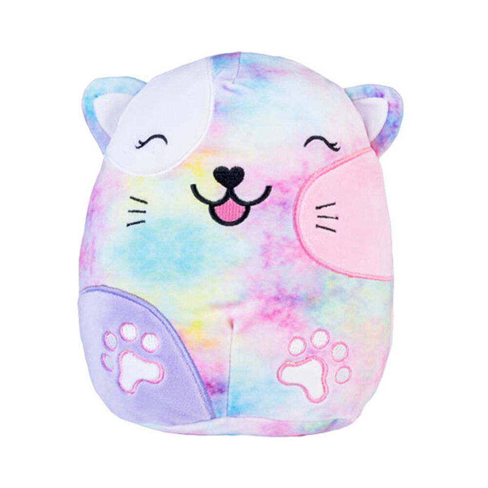 Smooshos 22x16x22cm Tie Dye Cat Pal Squishy Velour Plushie Kids Toy