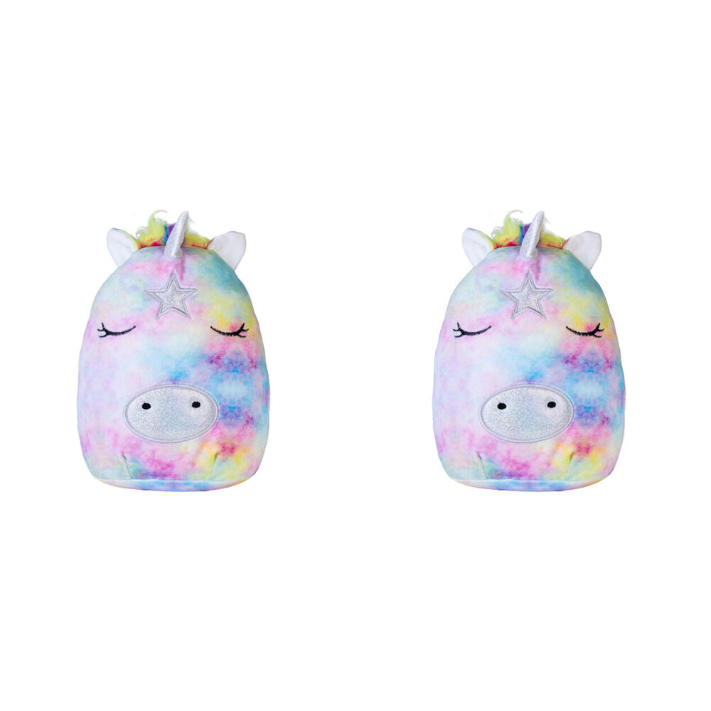 Smooshos Pal Squishy Velour Plushie Kids Toy 22x16x22cm Tie Dye Unicorn (2 Pack)