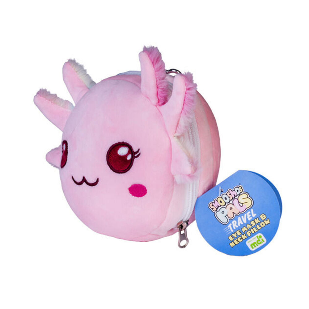 Smooshos Pal Velour Plushie Neck Pillow Kids Toy 17x15x10cm Travel Axolotl (2 Pack) — image 2