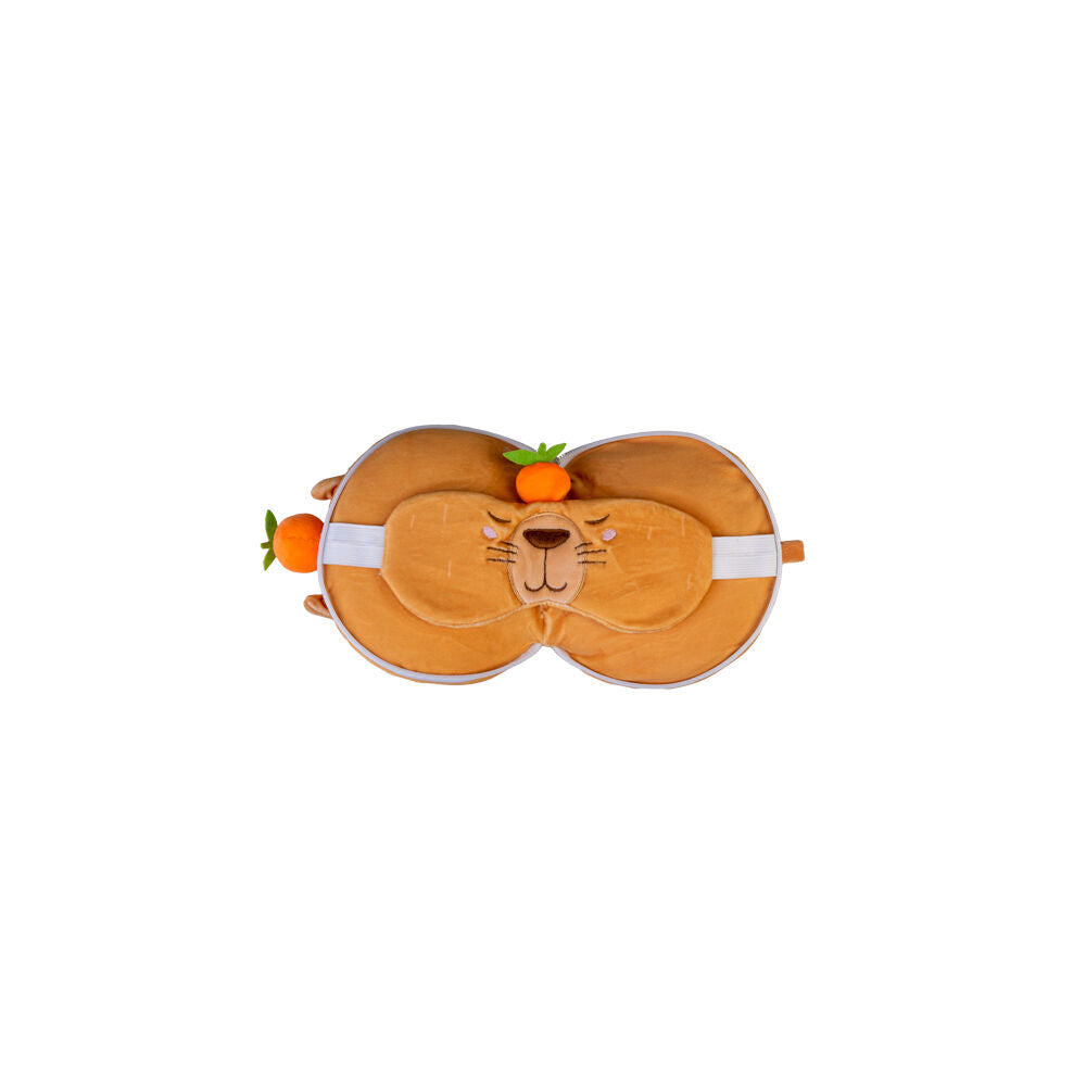 Smooshos 17x15x10cm Travel Capybara Pal Velour Plushie Neck Pillow Kids Toy — image 2
