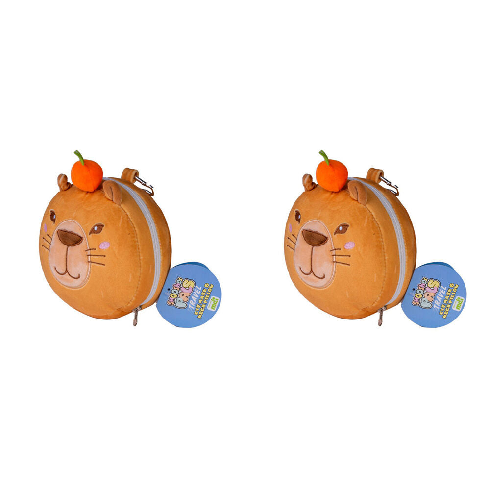 Smooshos Pal Velour Plushie Neck Pillow Kids Toy 17x15x10cm Travel Capybara (2 Pack)