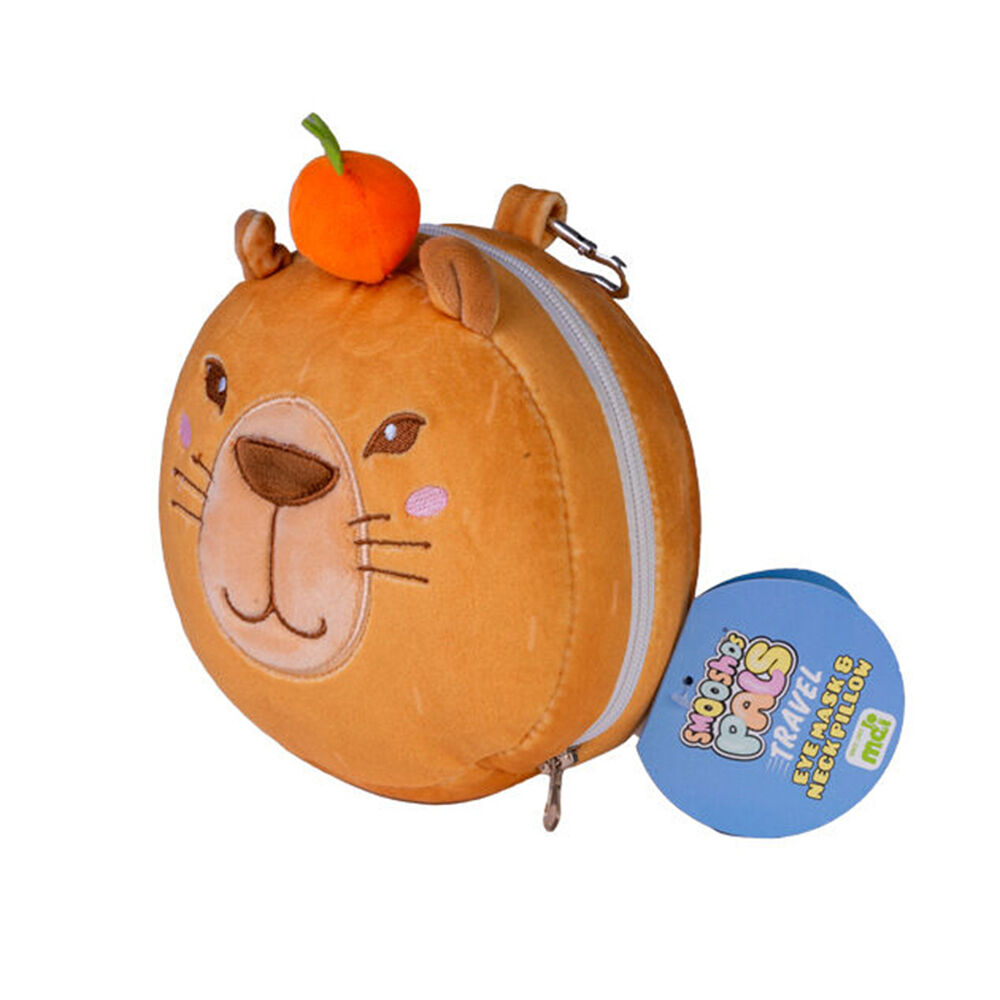 Smooshos Pal Velour Plushie Neck Pillow Kids Toy 17x15x10cm Travel Capybara (2 Pack) — image 2