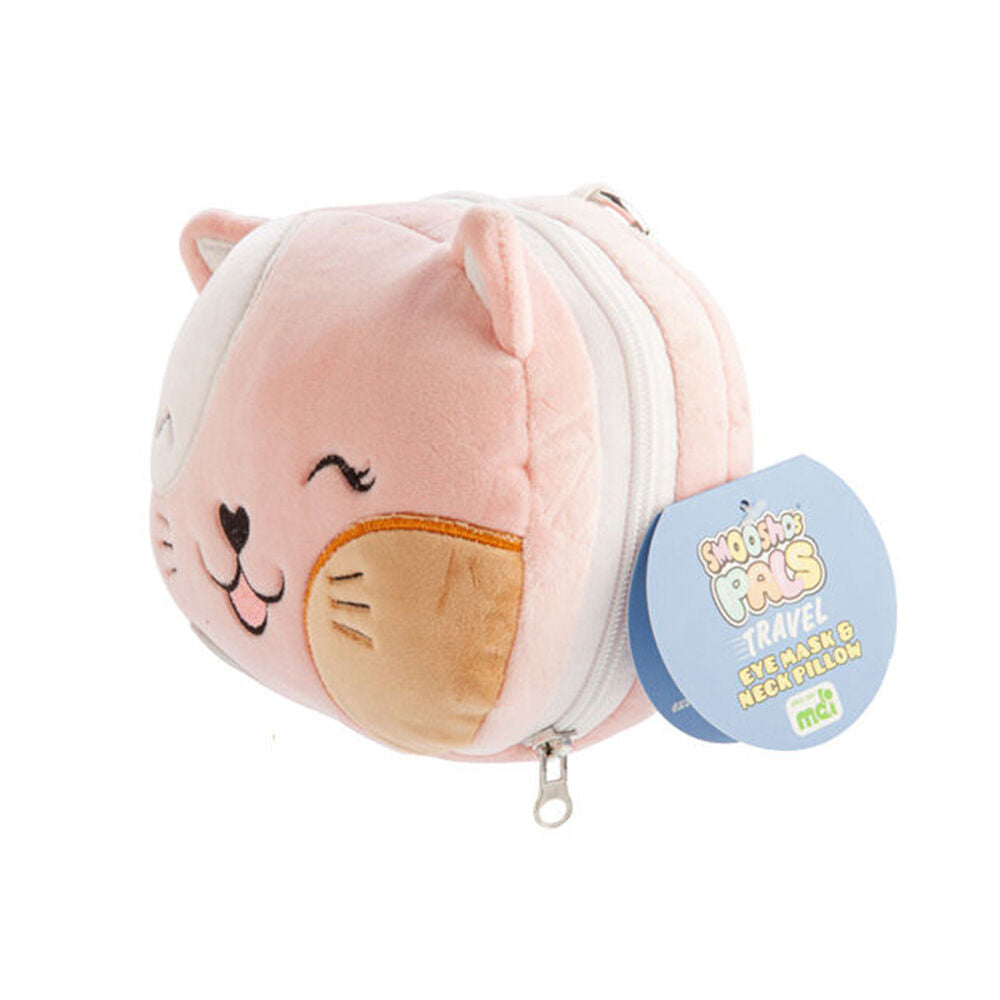 Smooshos Pal Velour Plushie Neck Pillow Kids Toy 17x15x10cm Travel Cat (2 Pack) — image 2