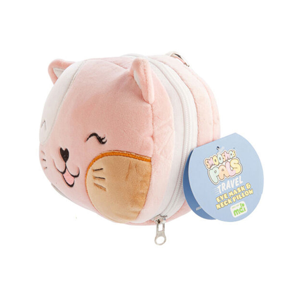 Smooshos 17x15x10cm Travel Cat Pal Velour Plushie Neck Pillow Kids Toy