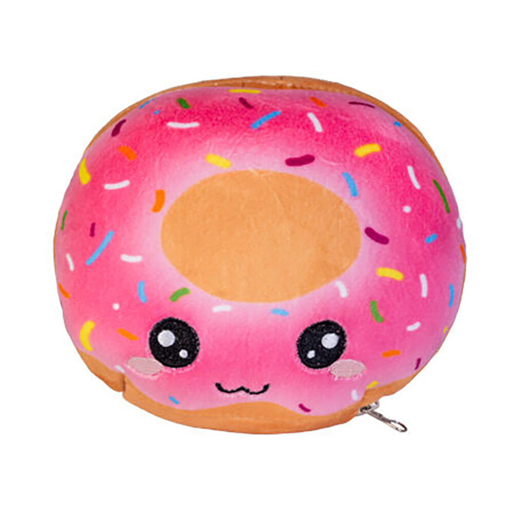 Smooshos Donut 17x15cm Neck Pillow Pal Travel 2-in-1 Eye Mask Pink